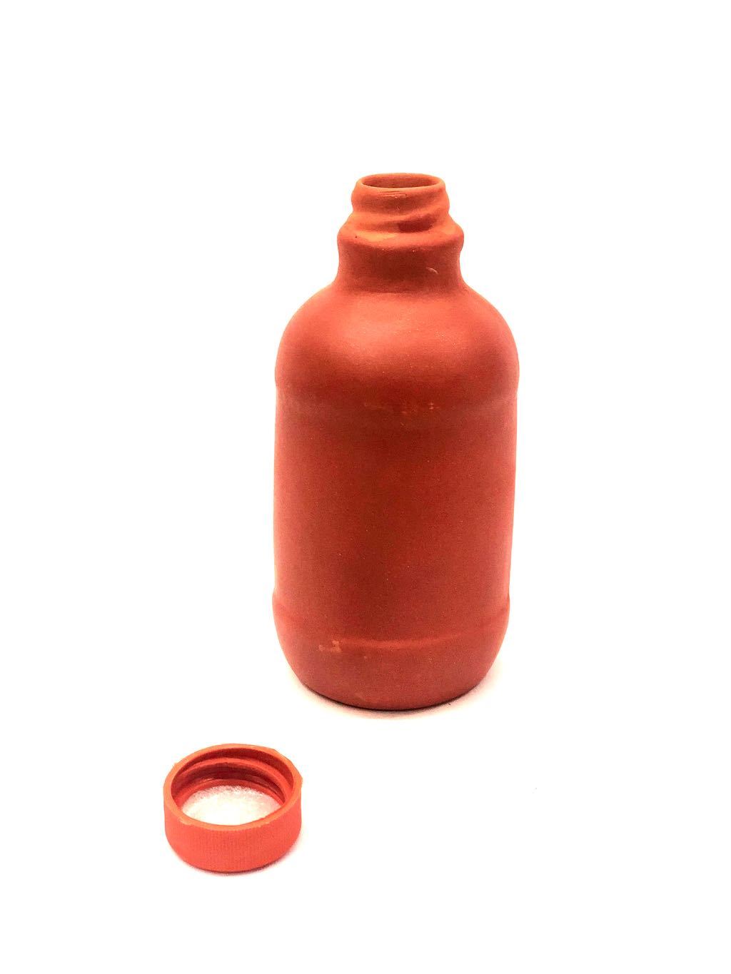 Unglazed & Handmade Clay Water Bottle Easy To Carry Size Tamrapatra - Tamrapatra