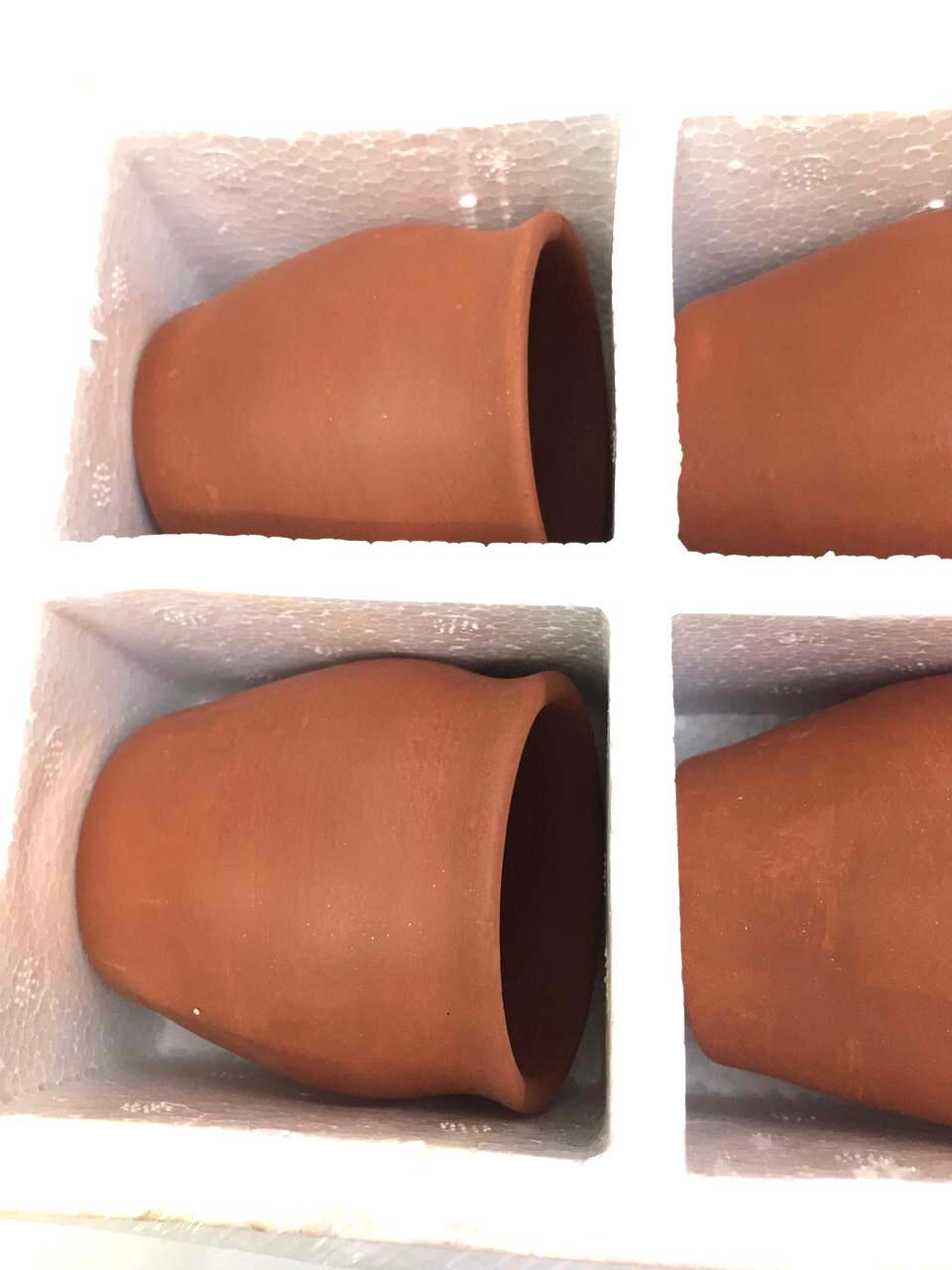 Standard Terracotta Kulhads In Plain & Glazed Set Of 6 Earthenware Tamrapatra