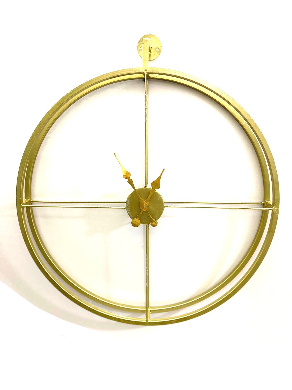 Exclusive Wall Clock Designed To Impress Metal Double Ring Finish Tamrapatra