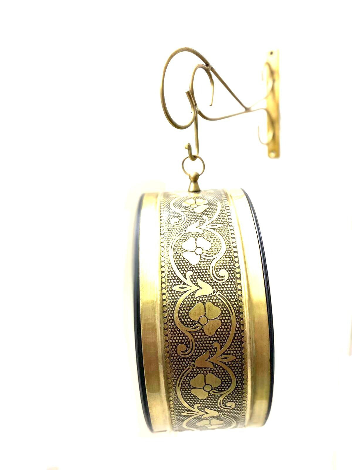 Classic Vintage Designed Hanging Clock On Both Sides 12 Inches Tamrapatra