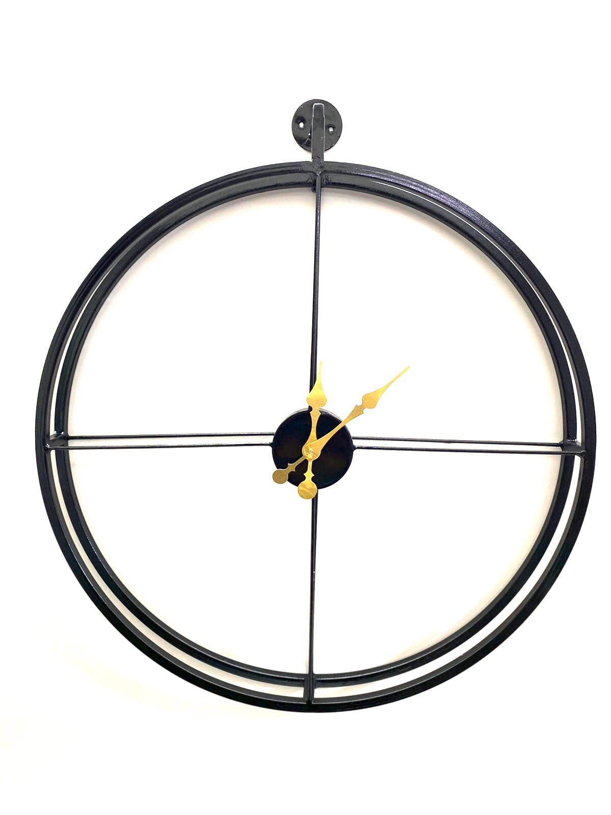 Exclusive Wall Clock Designed To Impress Metal Double Ring Finish Tamrapatra