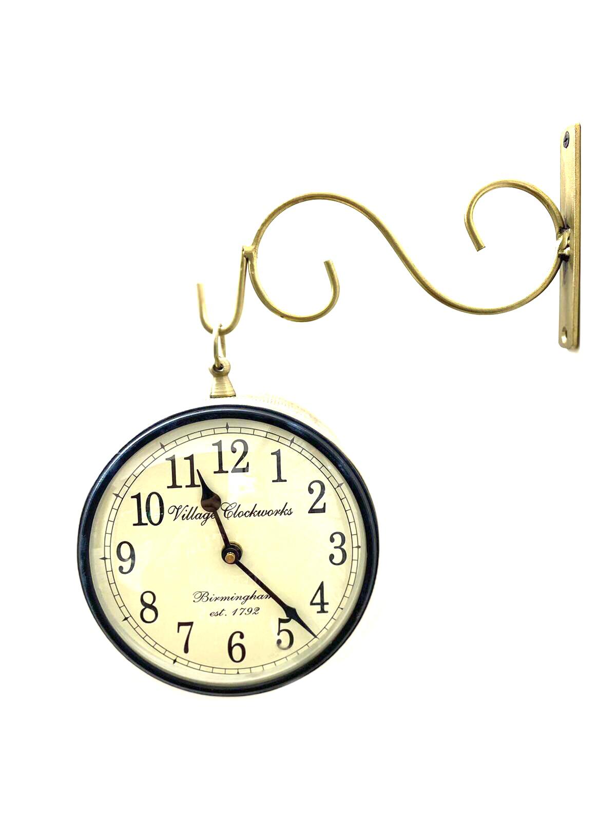 Double Side Clock Railway Vintage Style 6 Inches For Home Office By Tamrapatra