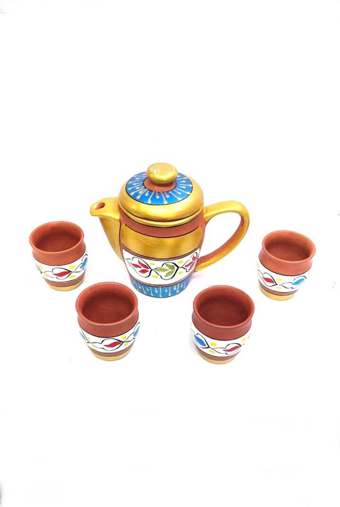 Hand Painted Designer Jug Set With New Options Of Kulhad & Glass From Tamrapatra