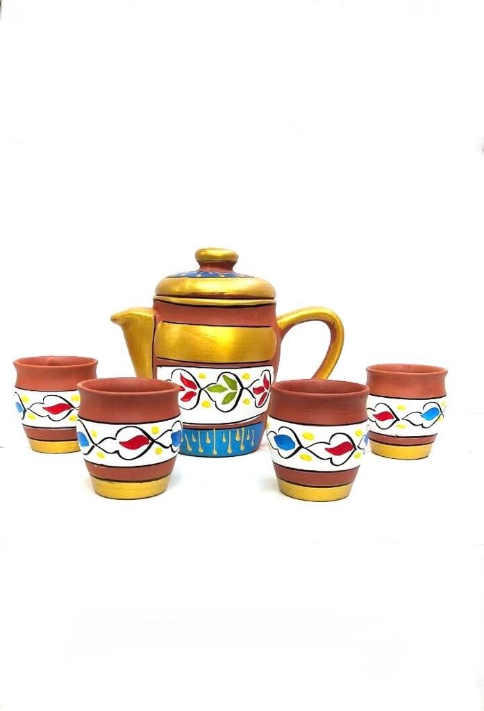 Hand Painted Designer Jug Set With New Options Of Kulhad & Glass From Tamrapatra