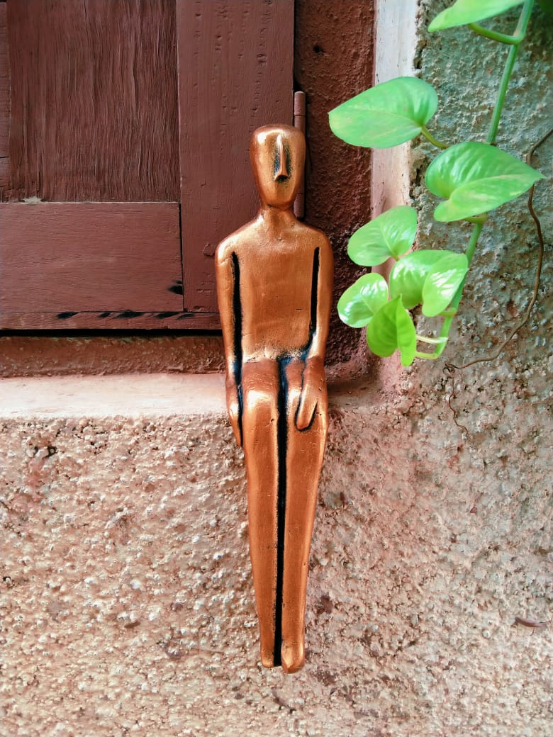 Sitting Terracotta Figurine New Modern Series For Decoration New By Tamrapatra