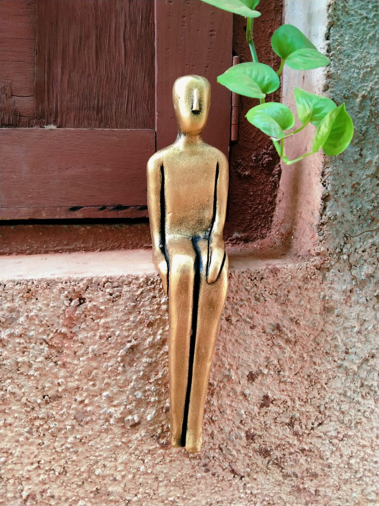 Sitting Terracotta Figurine New Modern Series For Decoration New By Tamrapatra