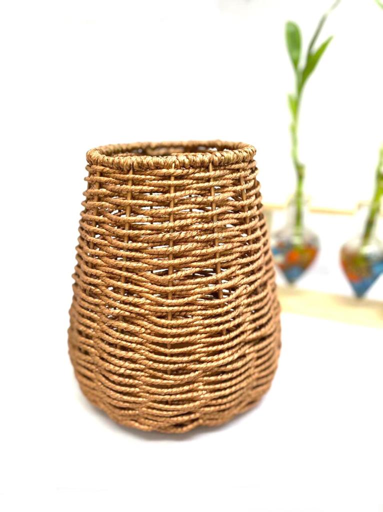 Jute Planters With Sturdy Metal Combination Various Shades From Tamrapatra