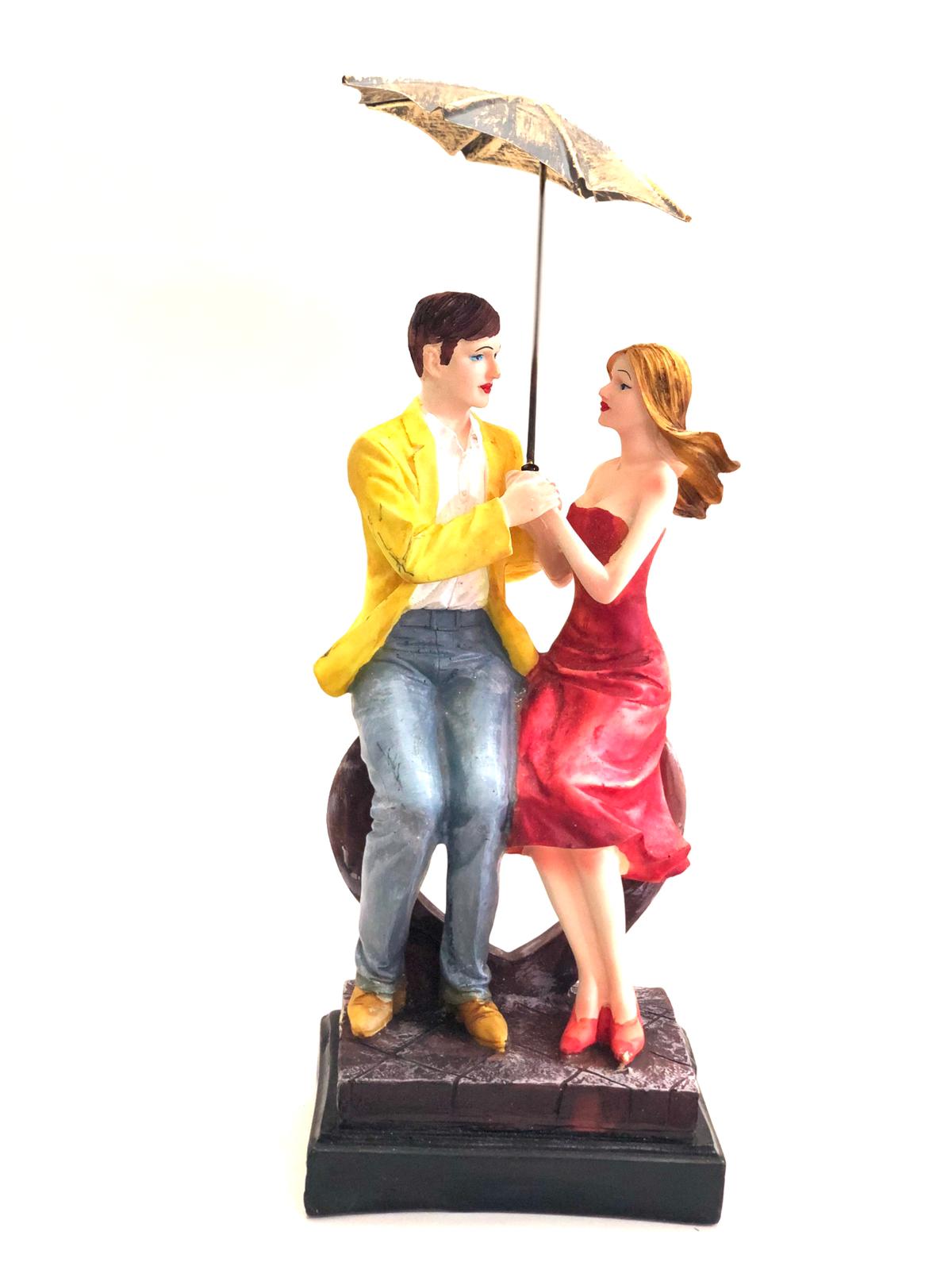 Couple Sitting Under Umbrella Beautiful Scene Home Décor By Tamrapatra
