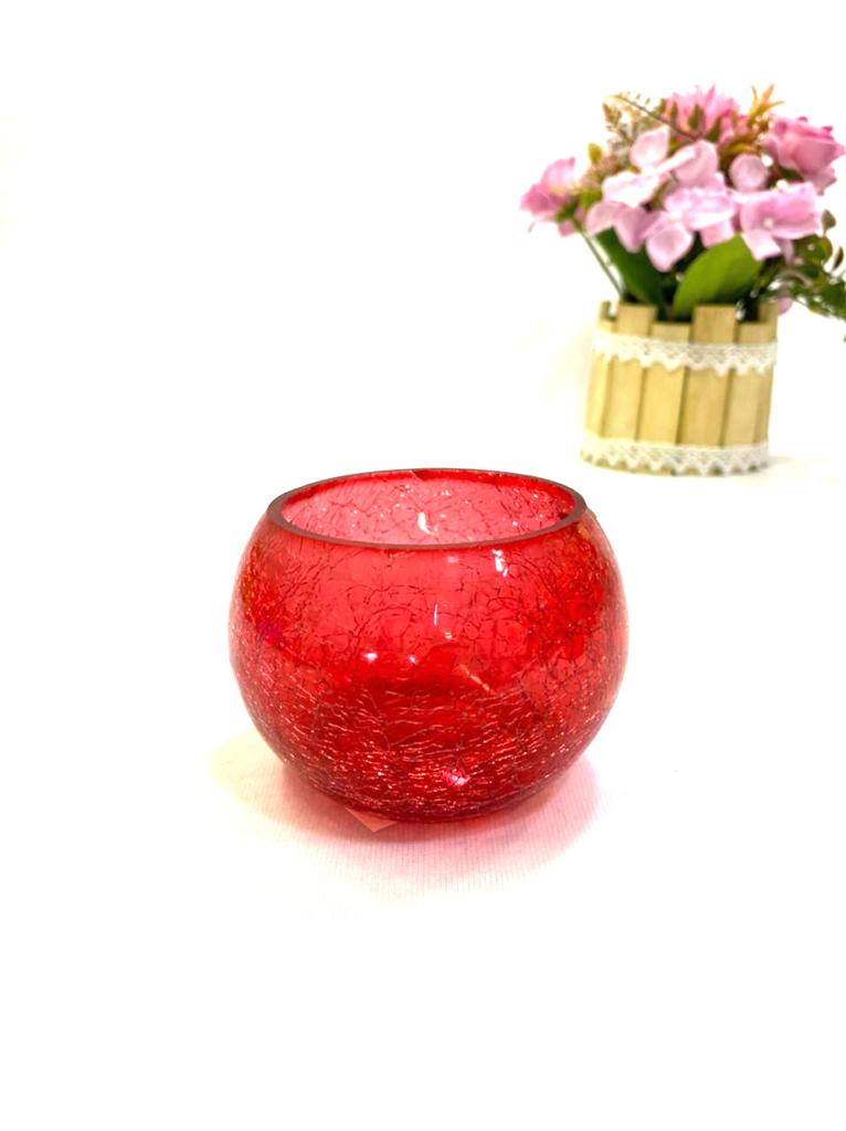 Crackled Glass For Shadow Effects In Multiple Shades Tealight Holder Tamrapatra