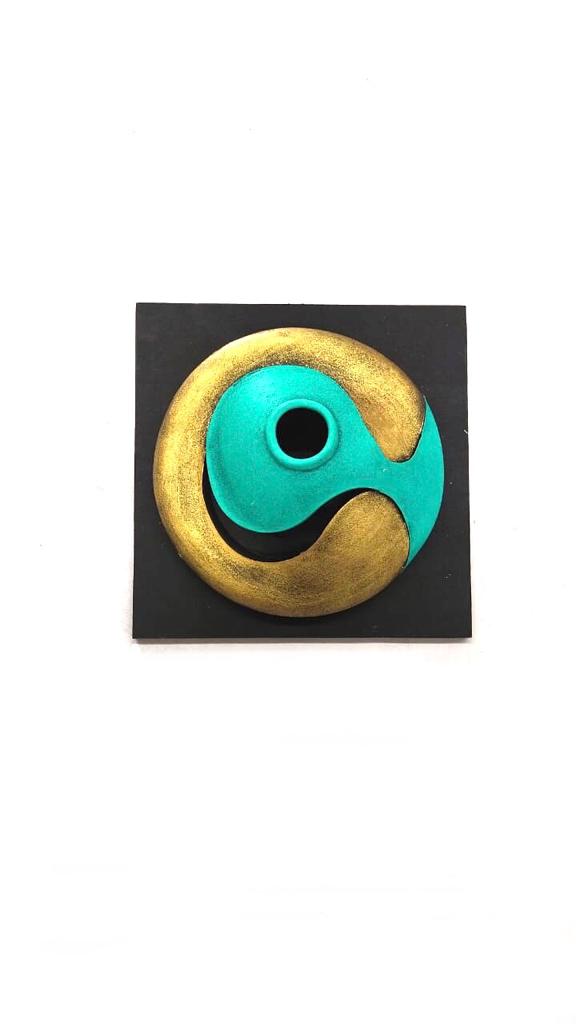 Turquoise Green With Golden Touch Terracotta Wall Art Creations By Tamrapatra