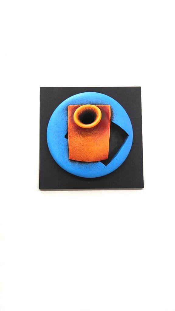 Bright Blue Geometrical Designer Creative Pots Wall Hangings Décor Tamrapatra