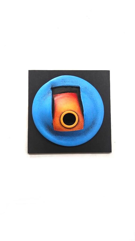 Bright Blue Geometrical Designer Creative Pots Wall Hangings Décor Tamrapatra