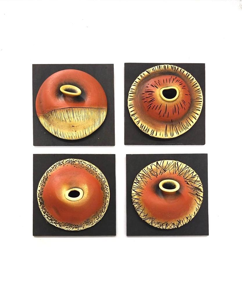 Shades Of Brown & Yellow Terracotta Pottery Studio Wall Hangings By Tamrapatra