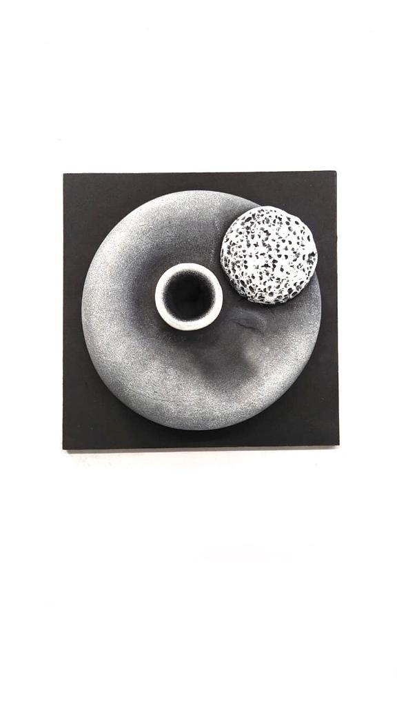 Designer Stone Effect On Gray Shaded Terracotta Pots Handcrafted By Tamrapatra