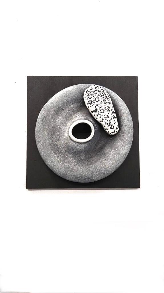 Designer Stone Effect On Gray Shaded Terracotta Pots Handcrafted By Tamrapatra