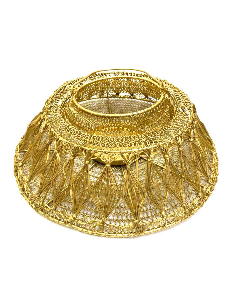 Metal Crochet Designer Lanterns In Premium Golden Shades From Tamrapatra