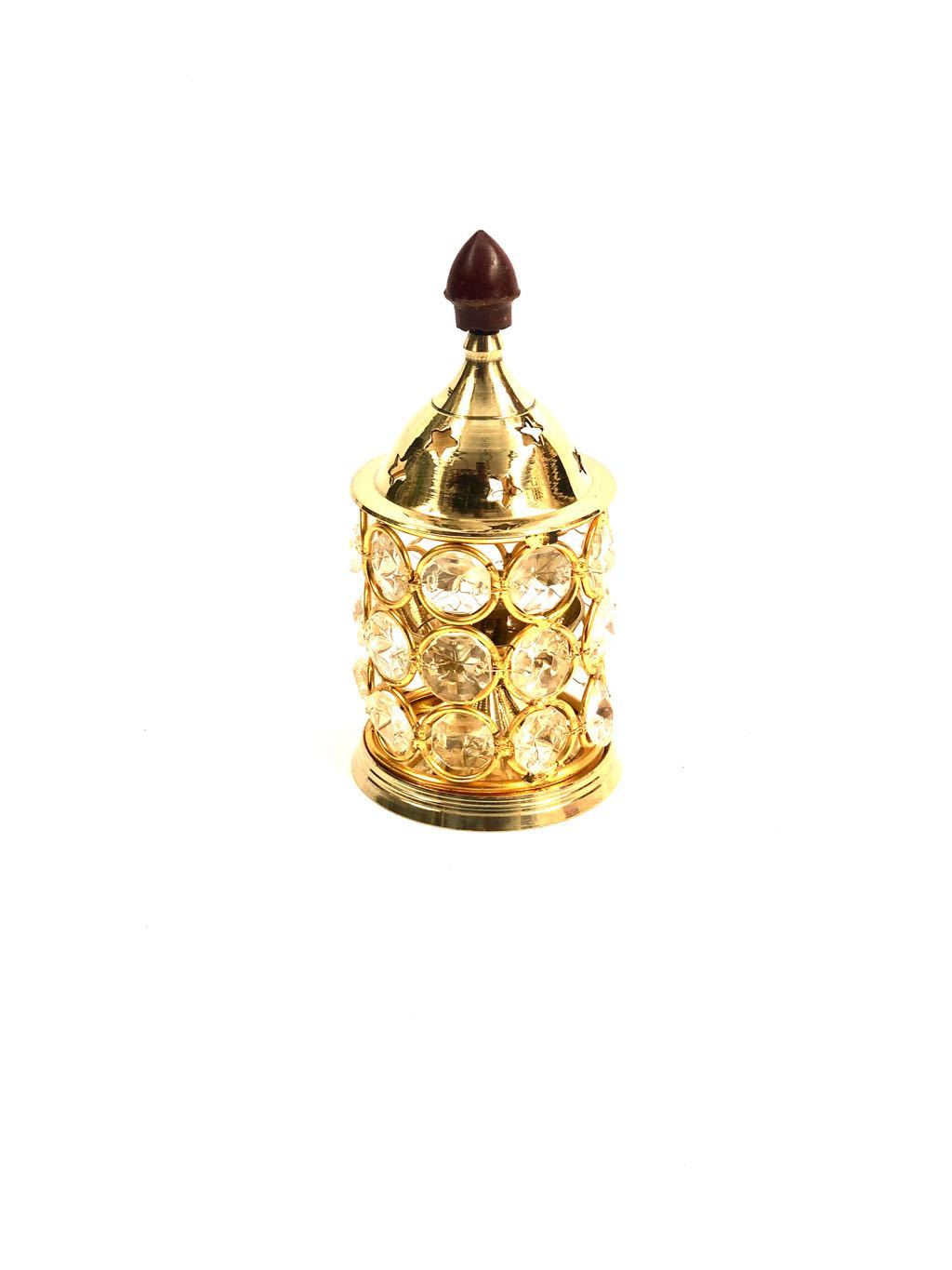 Crystal Diya Cylinder Style Best For Lighting Diya Shadow Exclusively At Tamrapatra