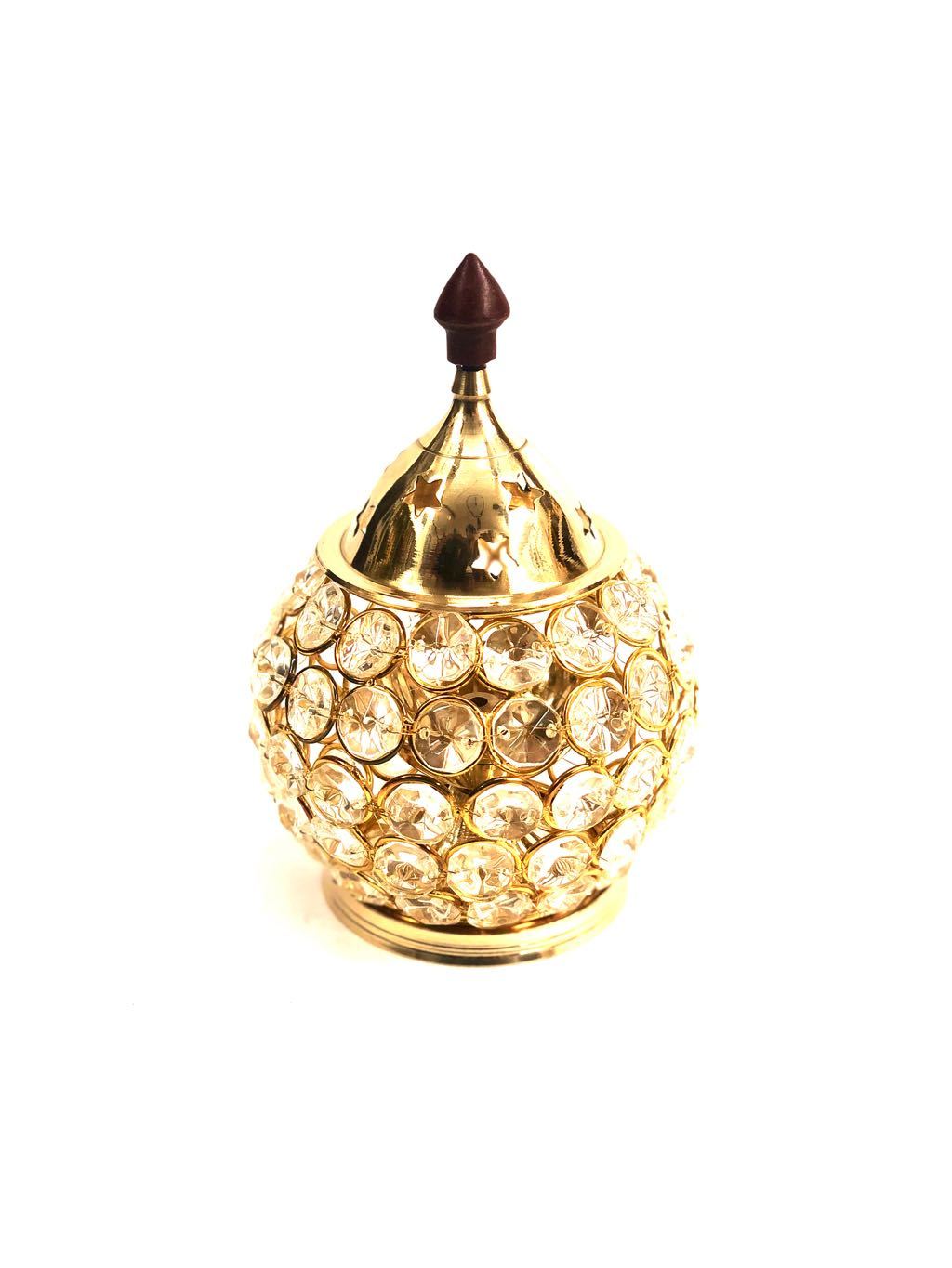 Crystal Matki Style Diya To Lighten Your Space Brass Decor Tamrapatra