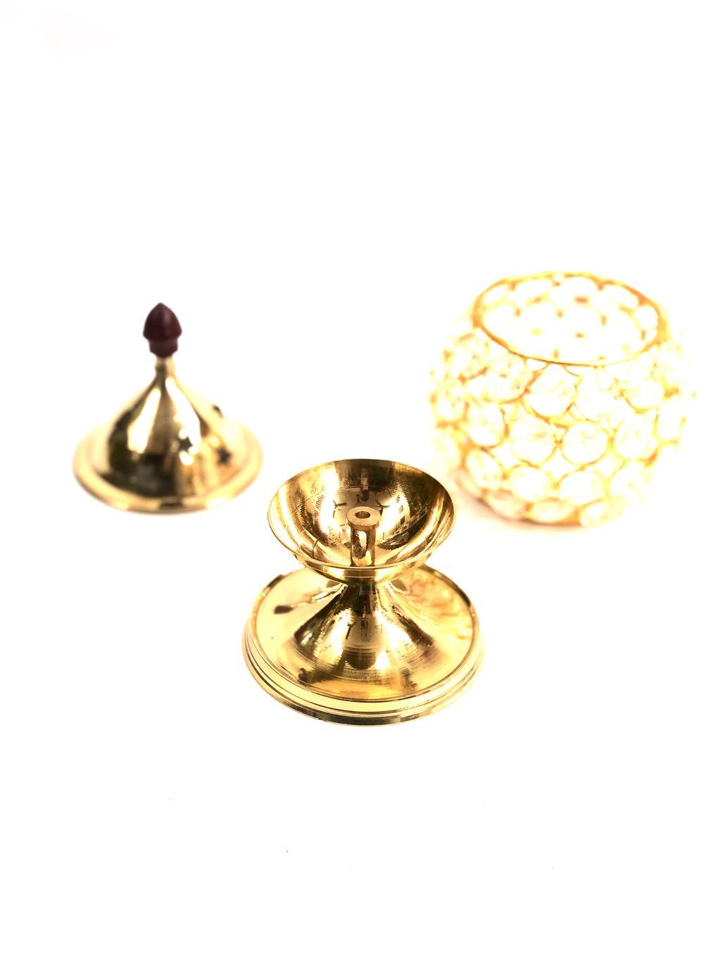 Crystal Matki Style Diya To Lighten Your Space Brass Decor Tamrapatra