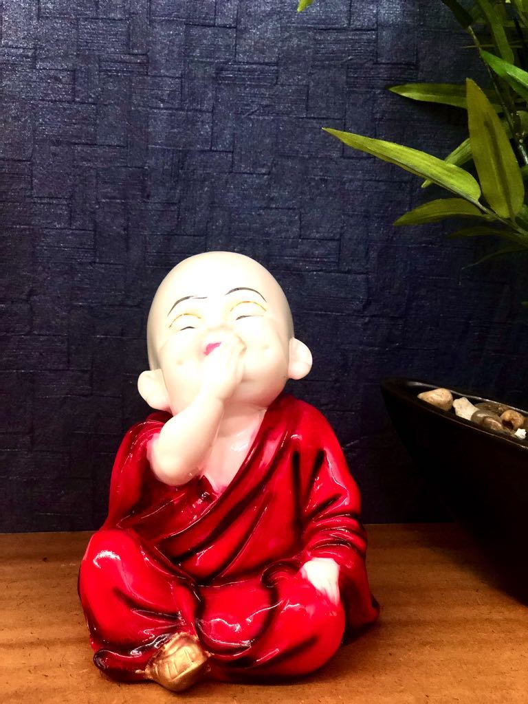 Tibetan Monks Feng Shui Red Resin Collectible Enhance Space Tamrapatra - Tamrapatra