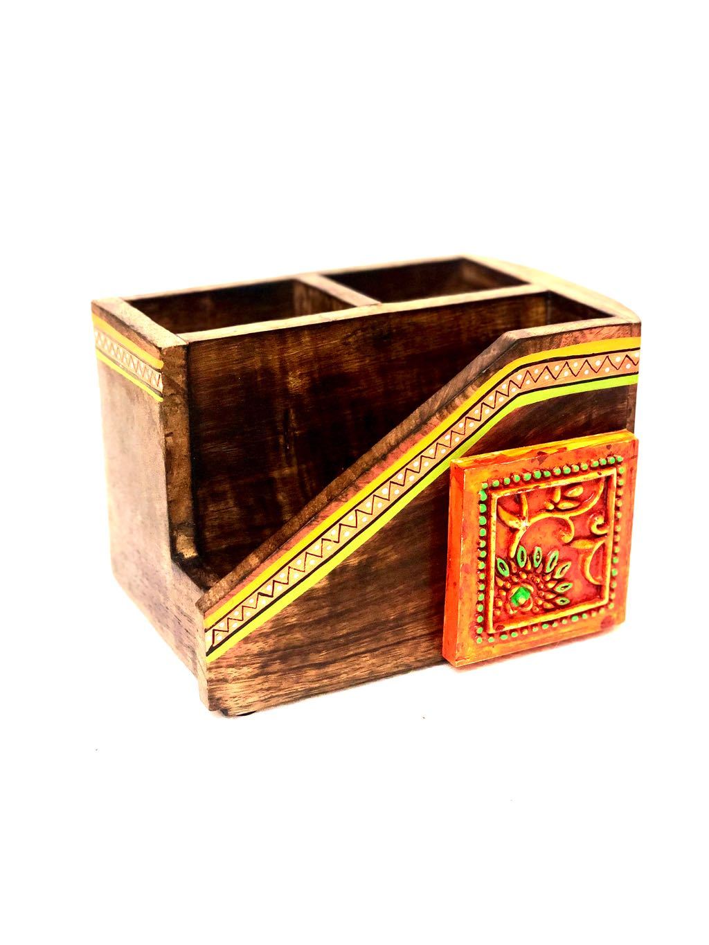 Combo Napkin & Cutlery Holder Floral Designer Utility For Home Tamrapatra