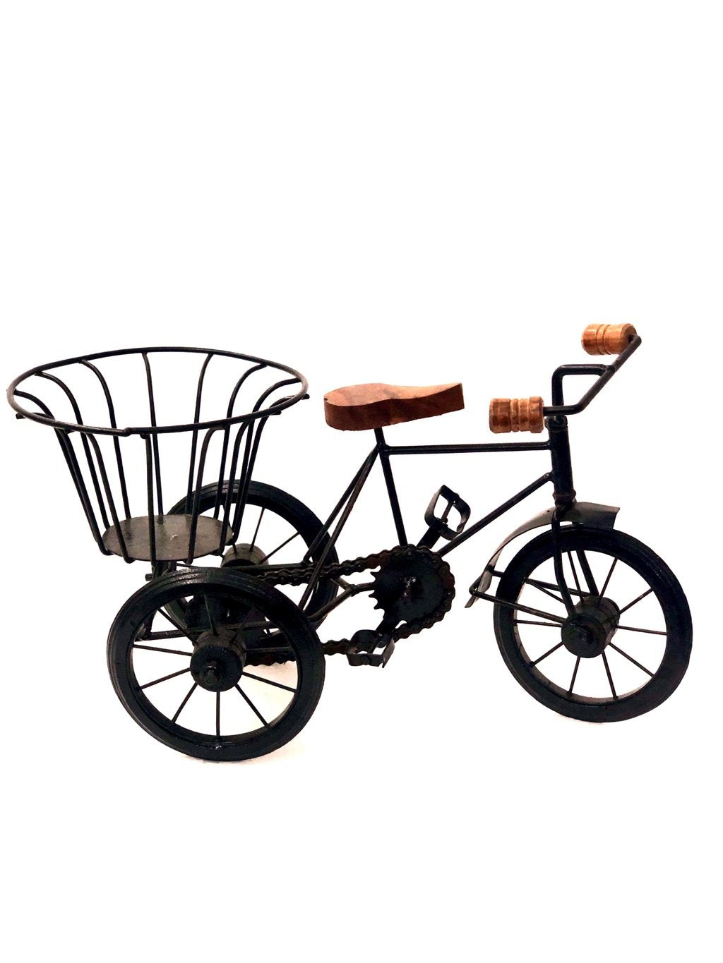 Cycle With Basket For Decoration Best Metal Vintage Art By Tamrapatra