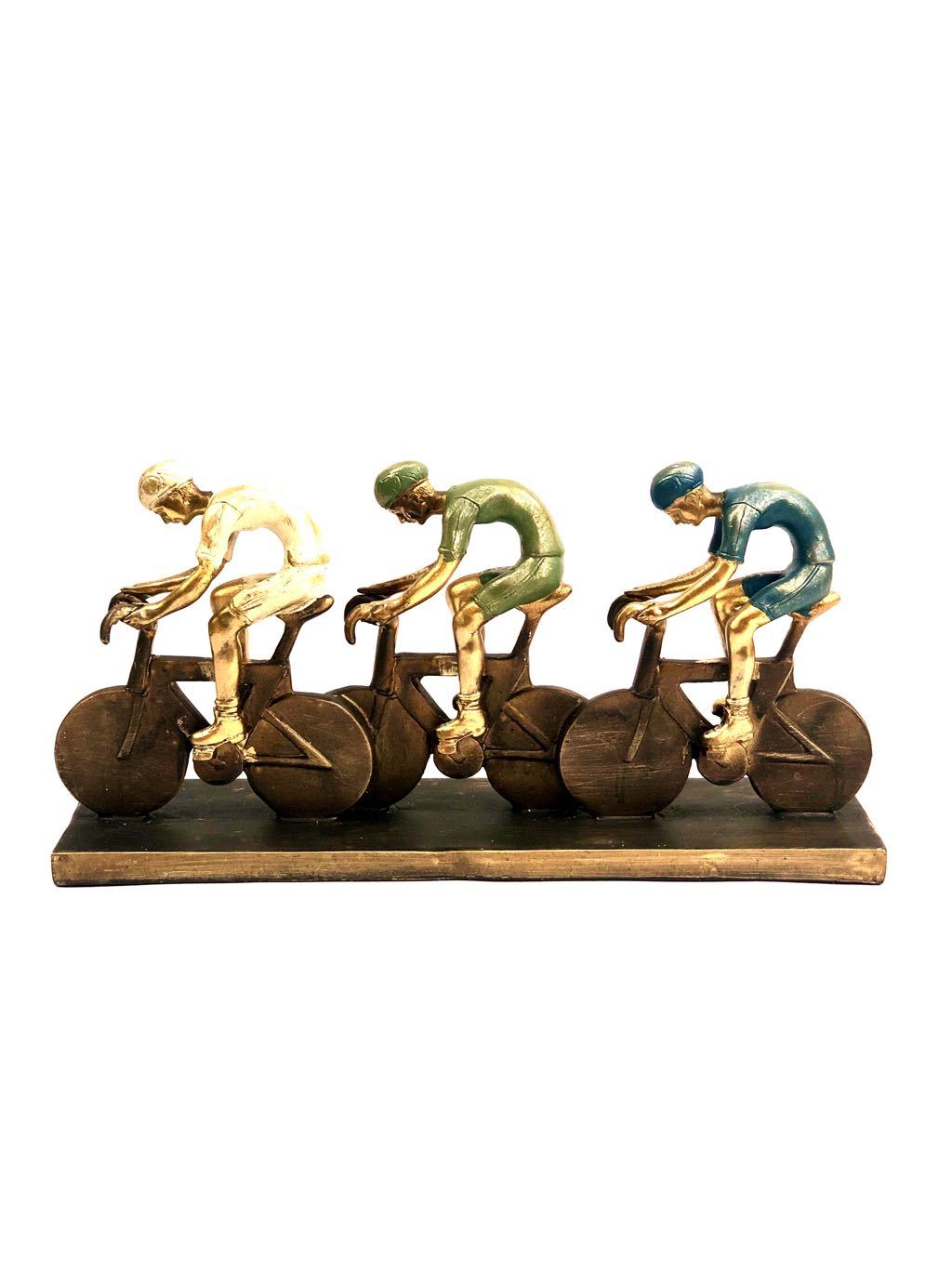 Cyclist Resin Artefact On Stand Home Decor For Cycle Lovers Tamrapatra