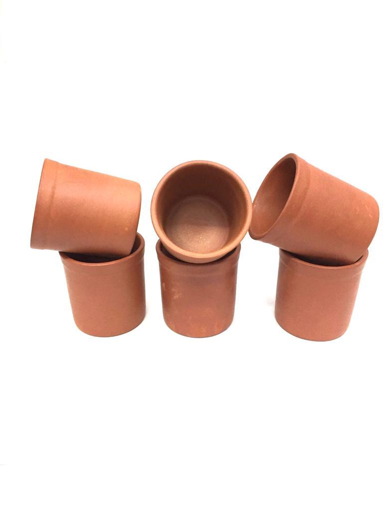 Cylindrical Glass Earthen Beverage Specials Plain & Hand Painted By Tamrapatra