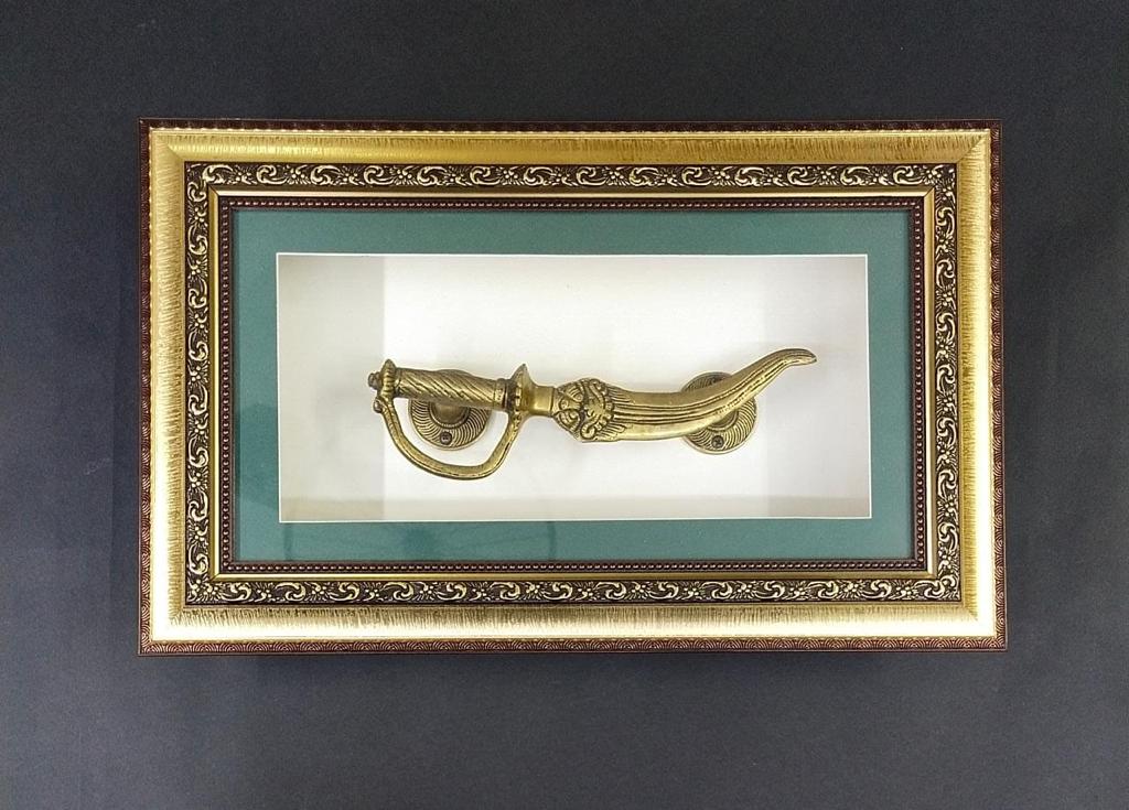 Brass Dagger Enclosed In Beautiful Glass Frame Exclusive Collectible By Tamrapatra