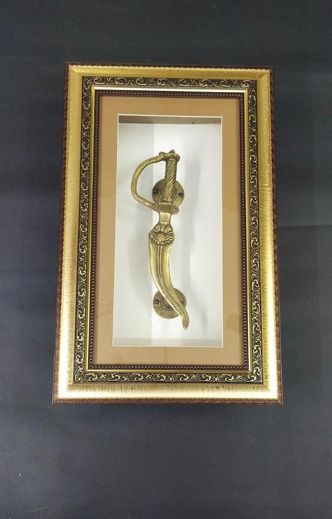 Brass Dagger Enclosed In Beautiful Glass Frame Exclusive Collectible By Tamrapatra
