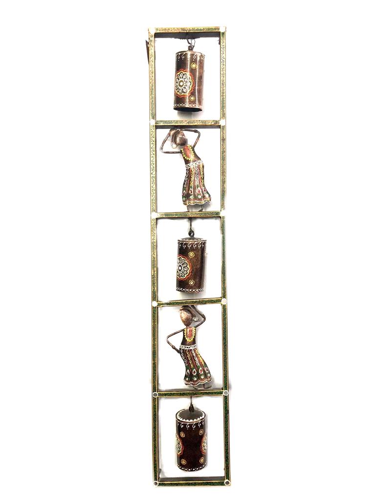 Lady Doll With Bells Handcrafted With Colorful Metal Wall Décor By Tamrapatra