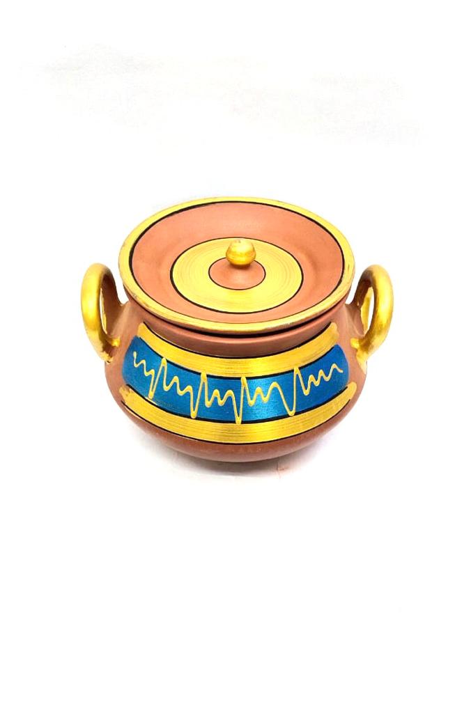 Degchi Hand Painted With Handle In Attractive Designs Kitchen From Tamrapatra