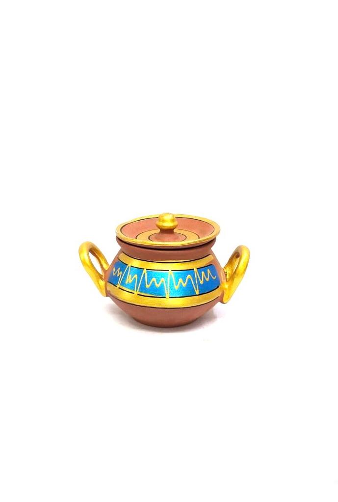 Degchi Hand Painted With Handle In Attractive Designs Kitchen From Tamrapatra