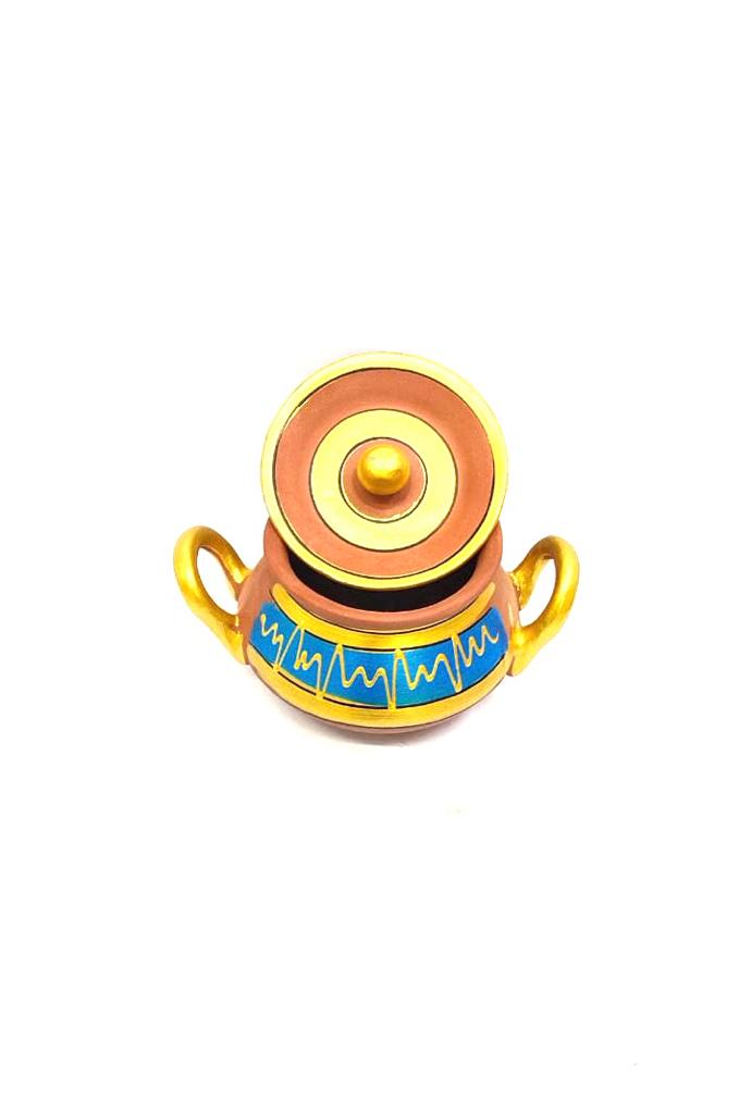 Degchi Hand Painted With Handle In Attractive Designs Kitchen From Tamrapatra