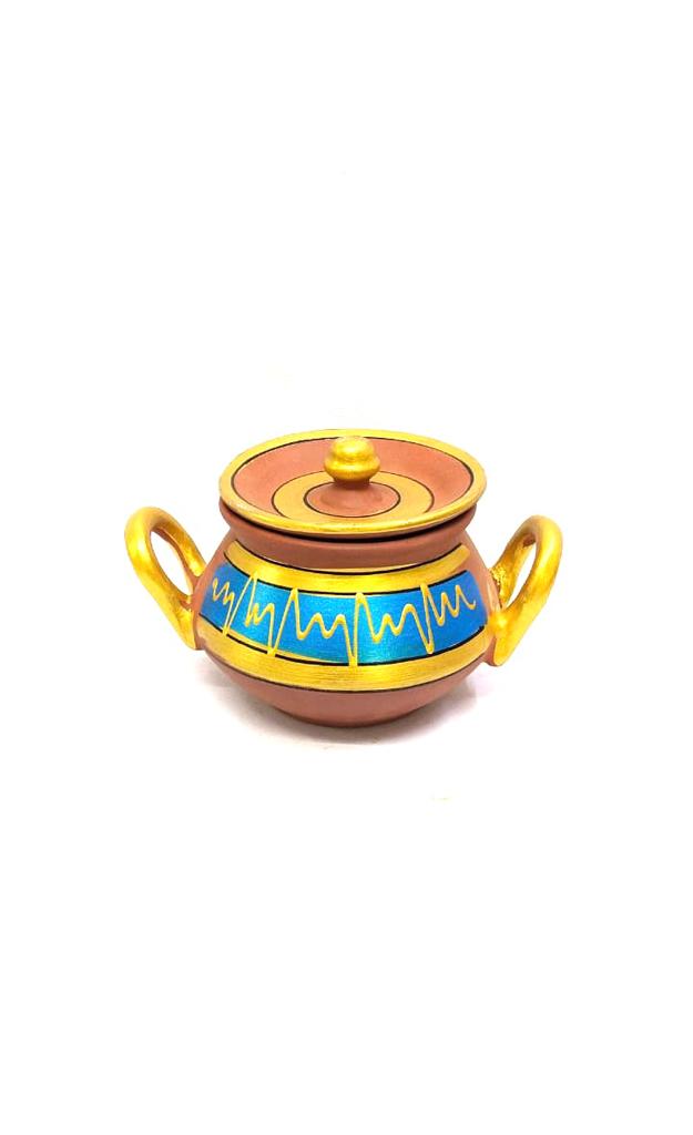Degchi Hand Painted With Handle In Attractive Designs Kitchen From Tamrapatra