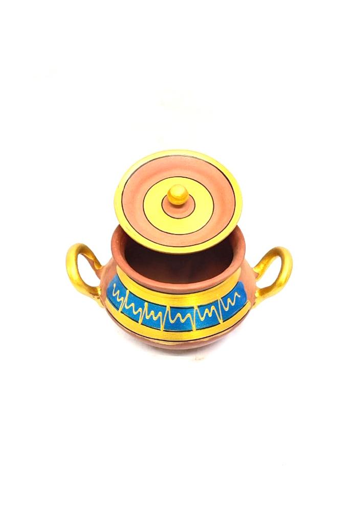 Degchi Hand Painted With Handle In Attractive Designs Kitchen From Tamrapatra