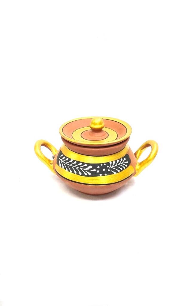 Degchi Hand Painted With Handle In Attractive Designs Kitchen From Tamrapatra