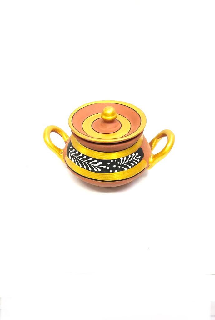 Degchi Hand Painted With Handle In Attractive Designs Kitchen From Tamrapatra