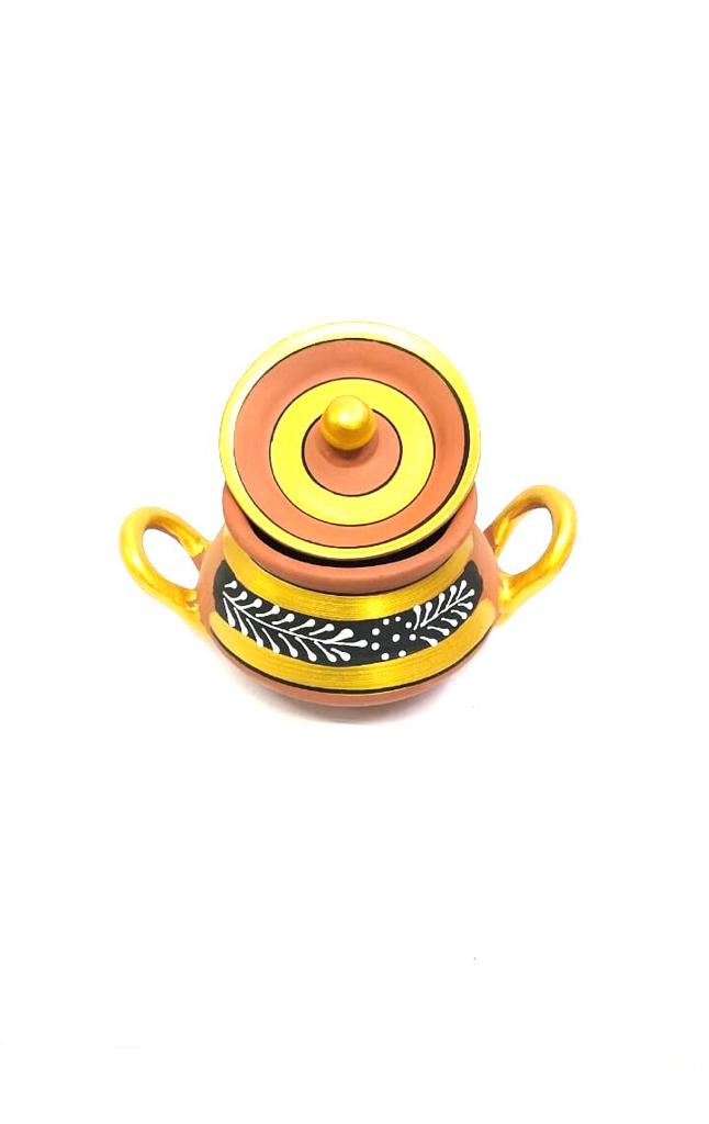Degchi Hand Painted With Handle In Attractive Designs Kitchen From Tamrapatra