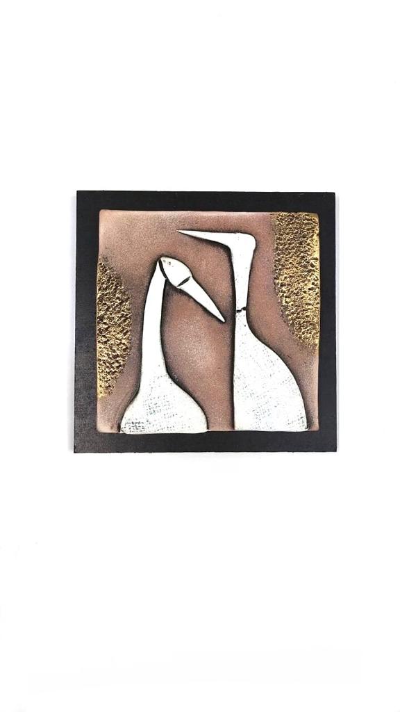 Flamingo Theme Wall Art Handmade Terracotta Unique Artwork From Tamrapatra