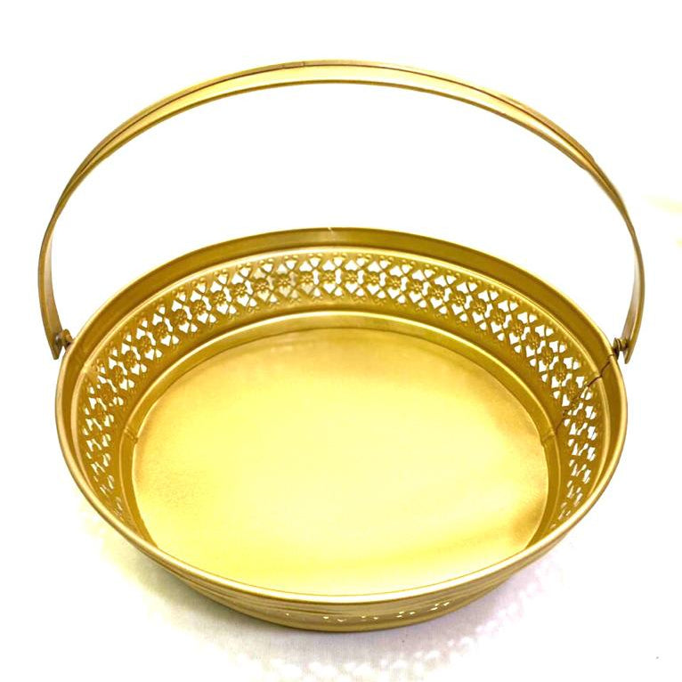 Metal Round Carving Design Baskets In Different Size For Decoration Tamrapatra - Tamrapatra
