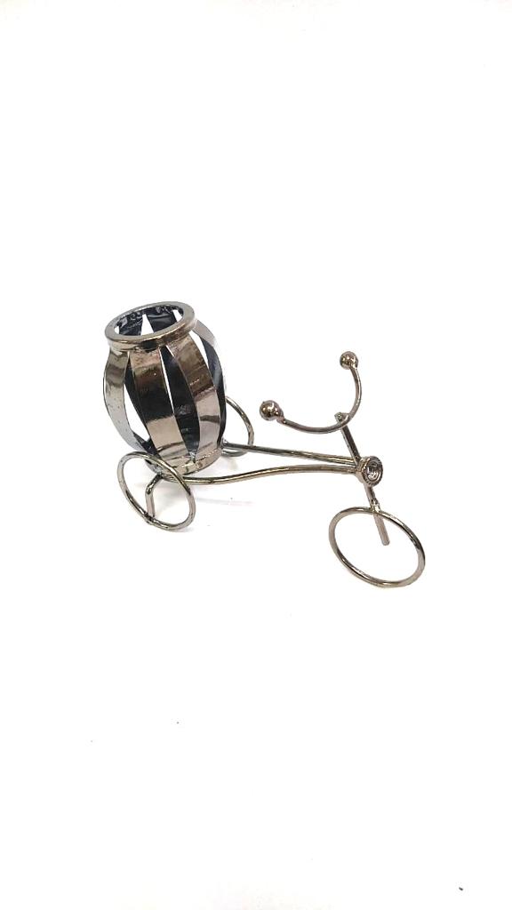 Rickshaw Metal Crafts Pen Utility Holder Corporate Desk Accessories Tamrapatra