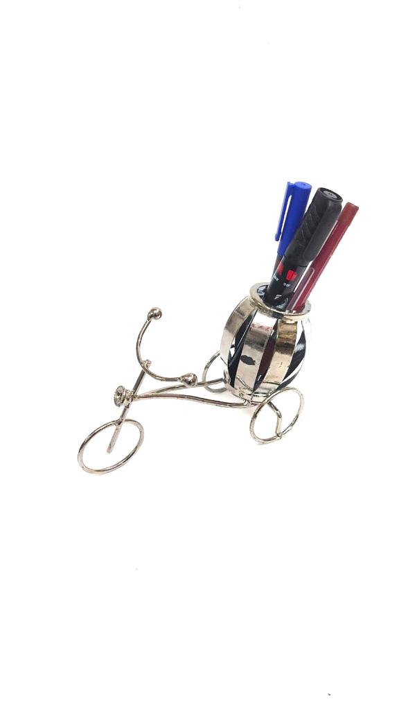 Rickshaw Metal Crafts Pen Utility Holder Corporate Desk Accessories Tamrapatra