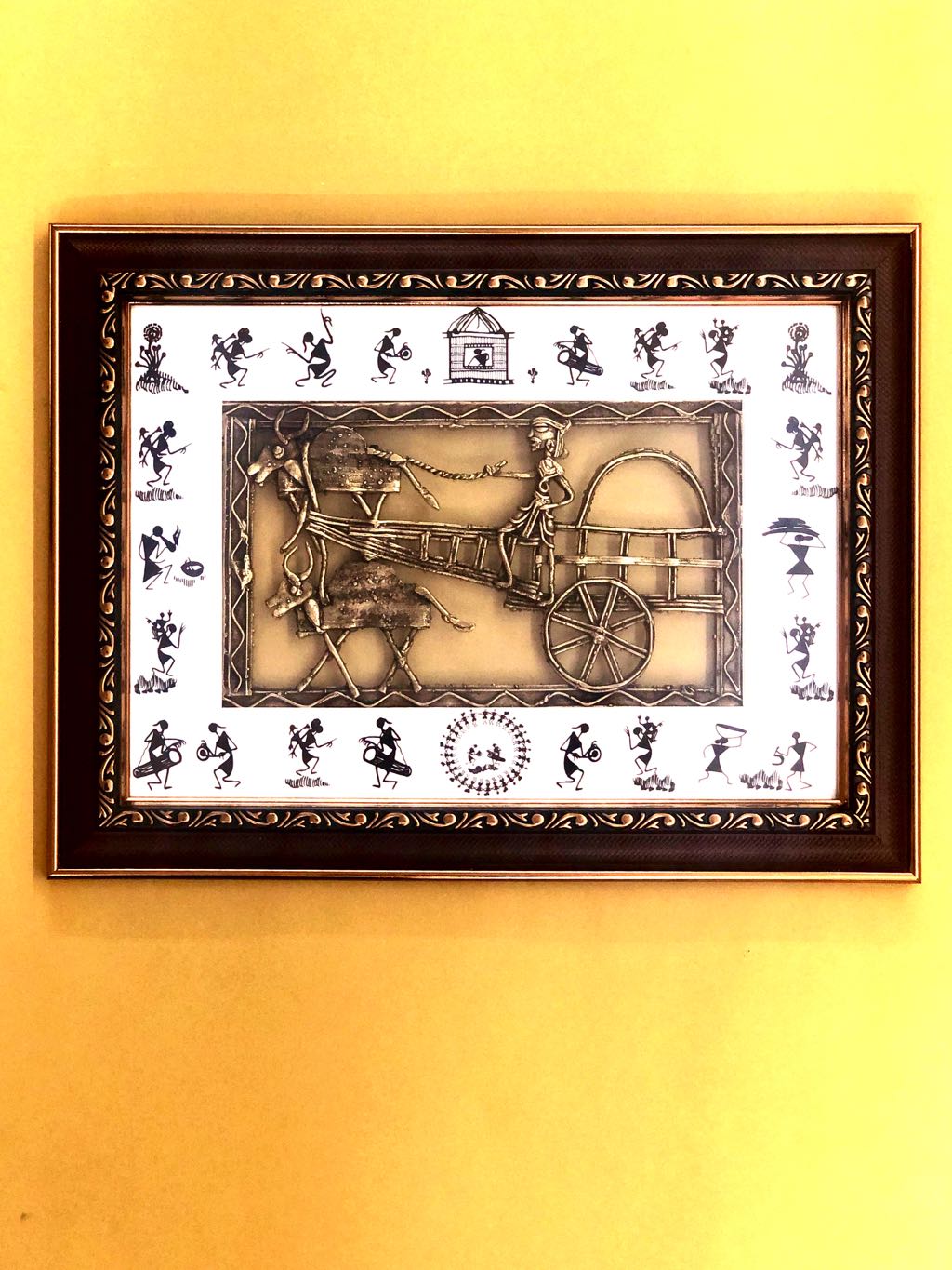 Man Riding Horse Bullock Cart Depicts Life Of Tribals Indian Make From Tamrapatra