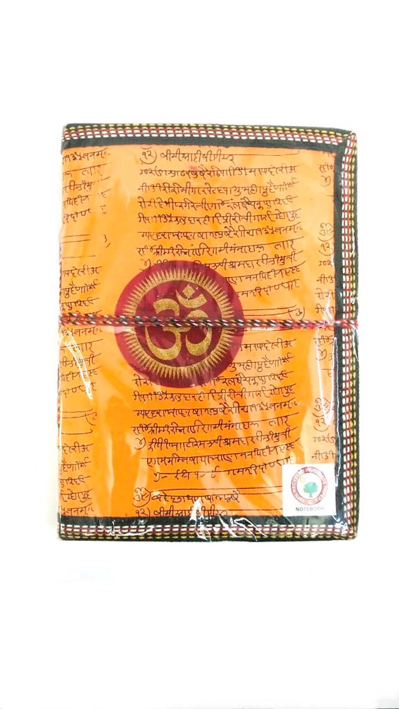 Om Design Notebook Handmade Recycled Paper Orange Shade By Tamrapatra