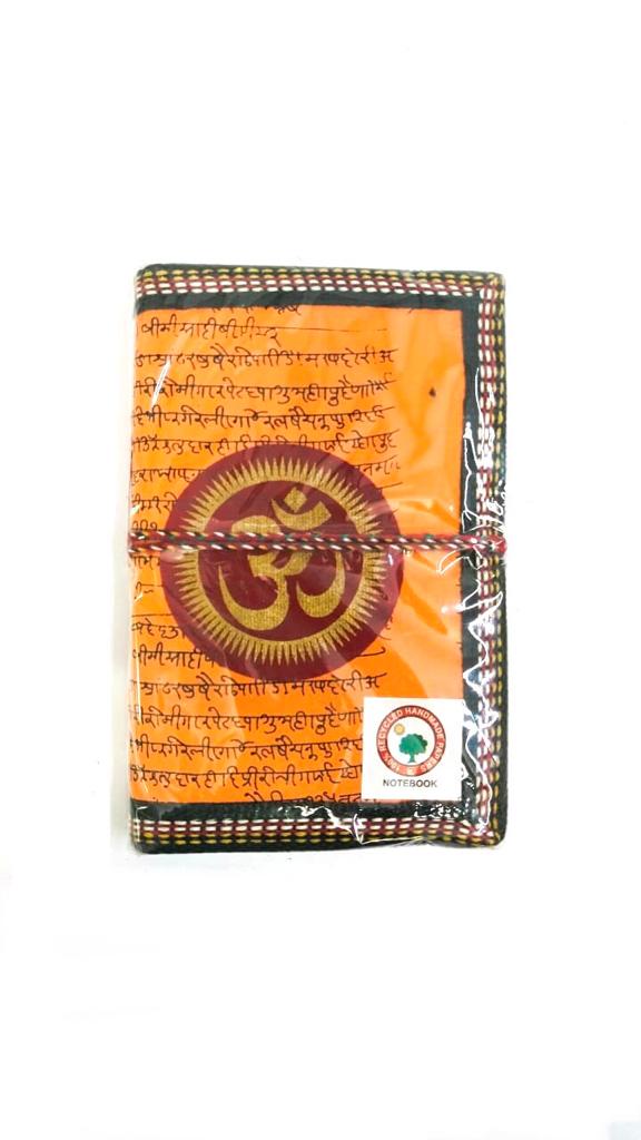 Om Design Notebook Handmade Recycled Paper Orange Shade By Tamrapatra