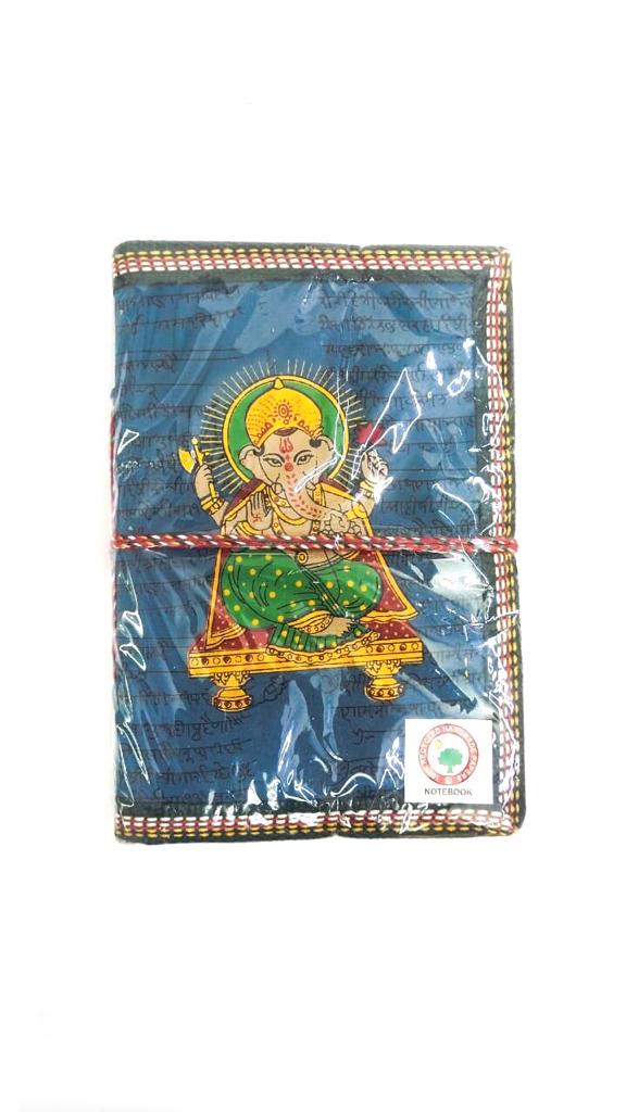 Handcrafted Diary With Ganesha Design In Various Sizes Exclusive From Tamrapatra