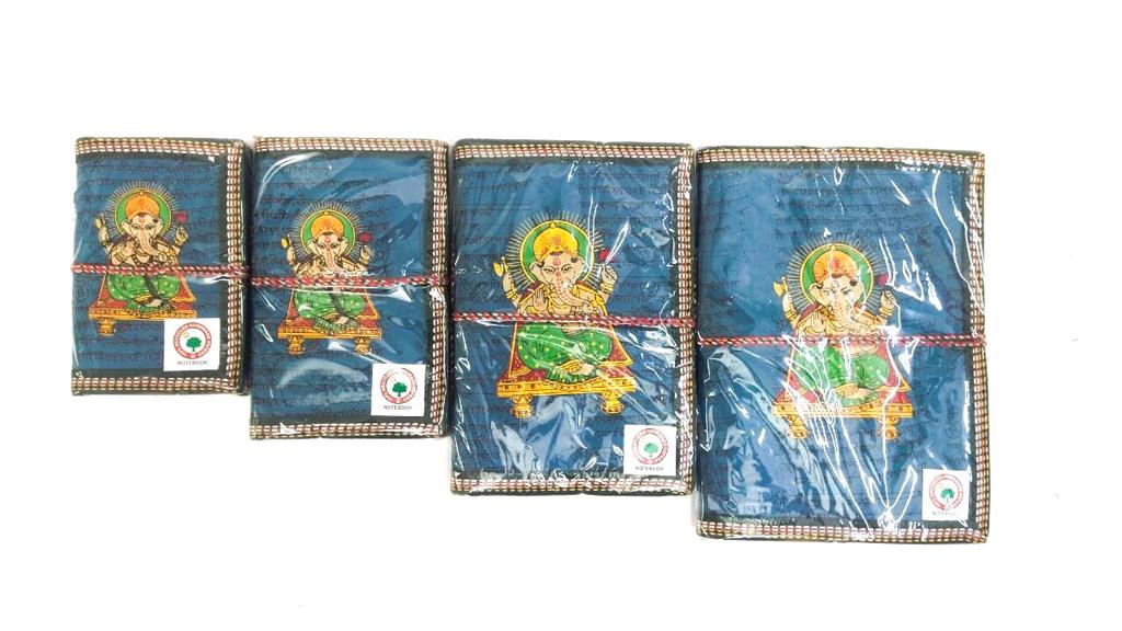 Handcrafted Diary With Ganesha Design In Various Sizes Exclusive From Tamrapatra