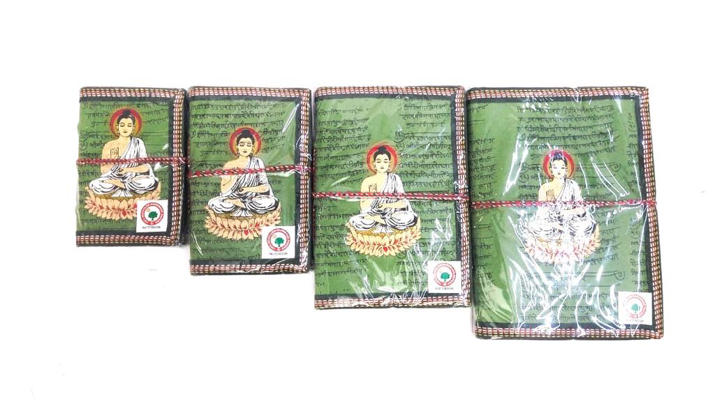Buddha Design Green Shade Diary With Recycled Paper Gifts Stationery Tamrapatra