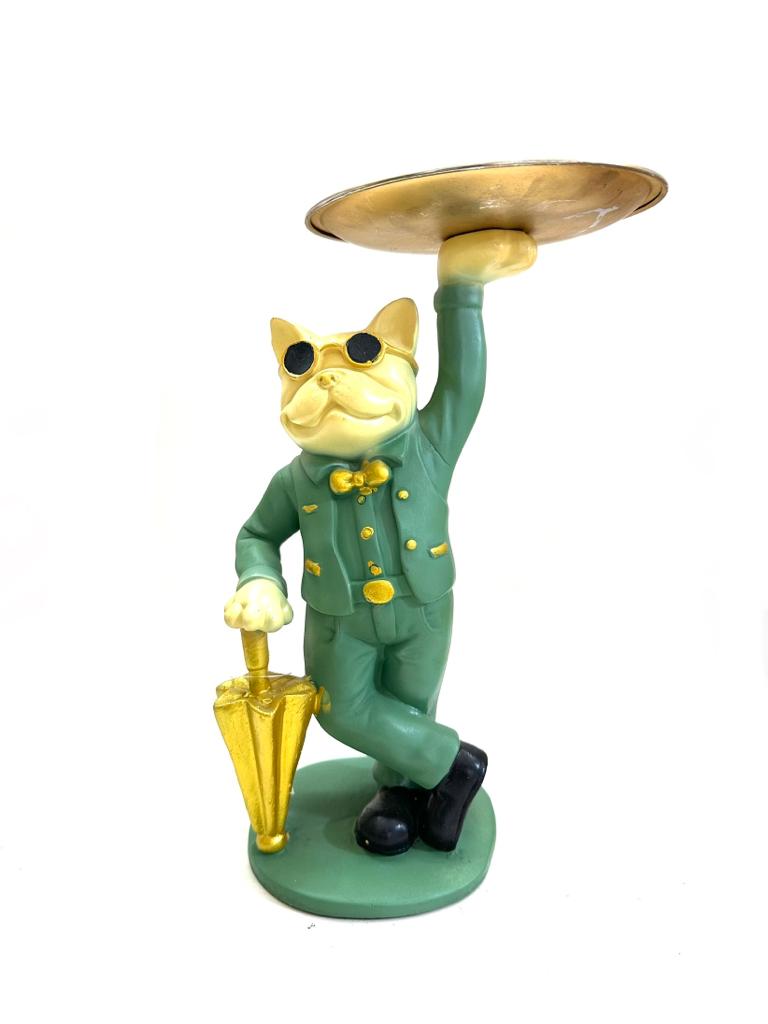 Cute Dogs Holding Platter Showpiece Cum Utility Décor New Models Tamrapatra